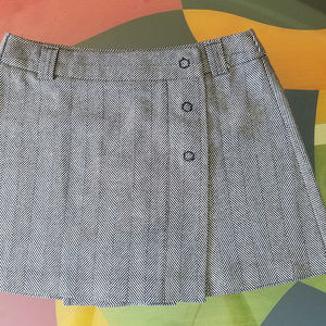 Benetton black/white chevron wool skirt sz 0